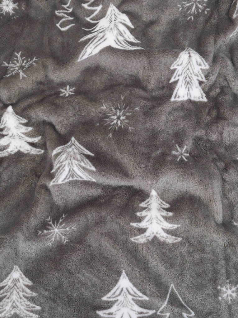 Predĺžené obliečky mikroplyš Exclusive – Stromčeky sivá 140 × 220 cm, 70 x 90 cm
