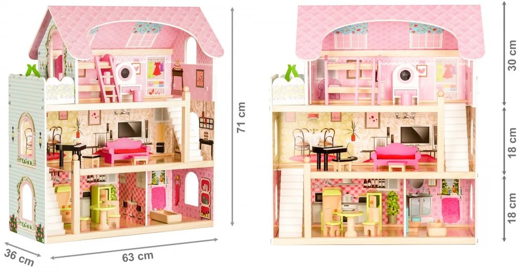 Drevený domček pre bábiky Rozprávková rezidencia Eco Toys