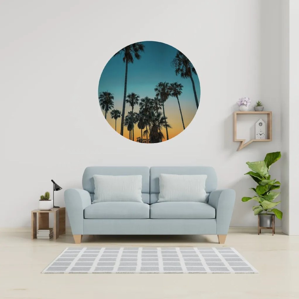 PIPPER. Textilná kruhová nálepka na stenu "Palmy 2" Veľkosť: 100 cm