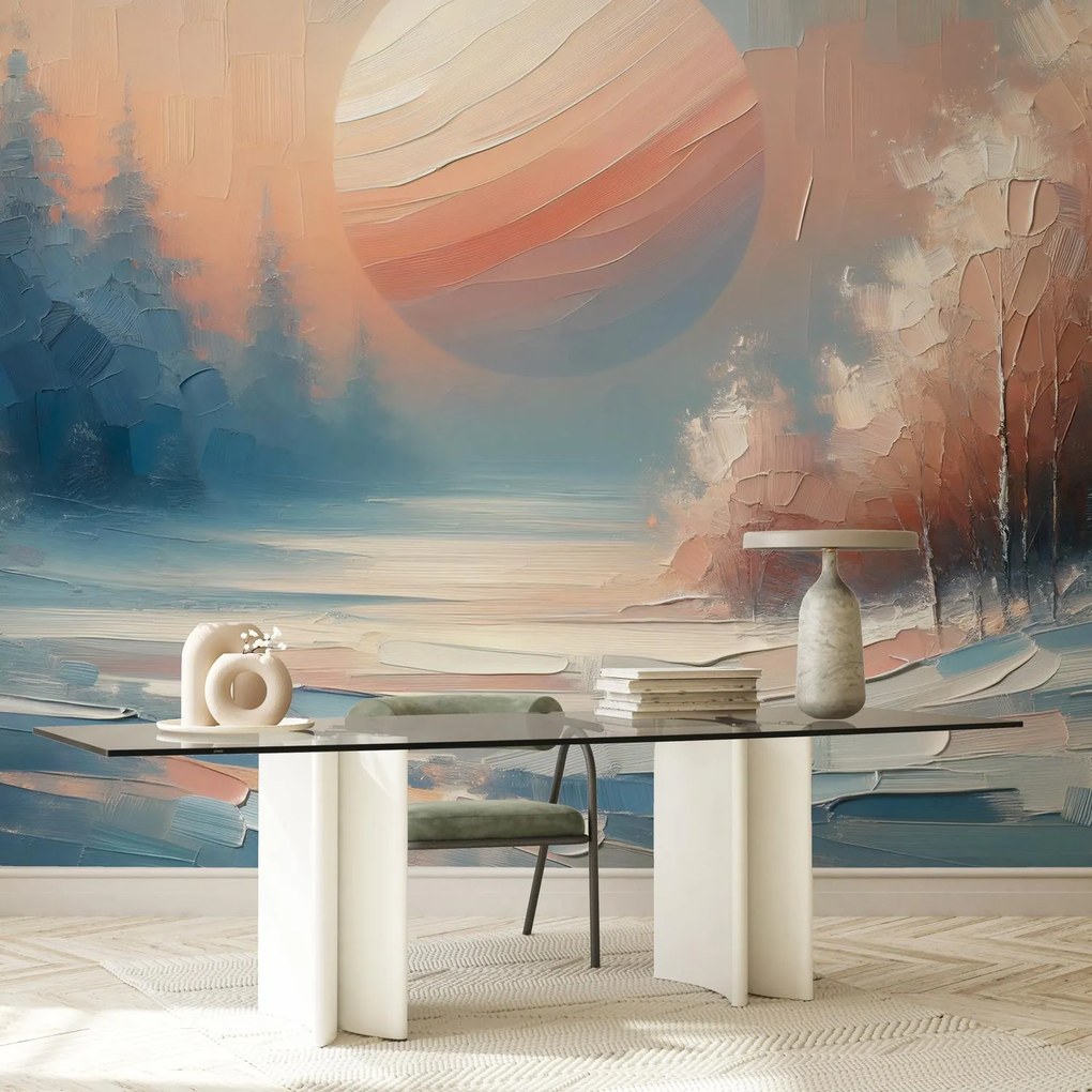 Fototapeta - Zimný západ slnka (147x102 cm)