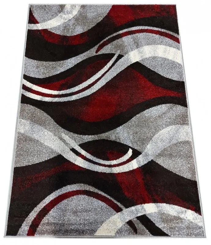 Originálny koberec s abstraktným vzorom v červenošedej farbe Šírka: 80 cm | Dĺžka: 150 cm