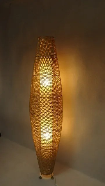 Stojacia lampa RATAN, natural, 150 cm, ručná práca