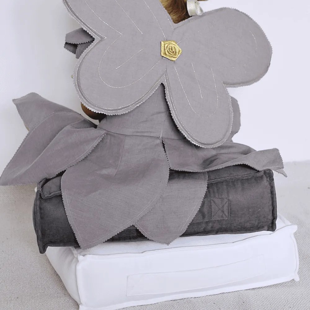 Prešívaný puf grafitová 46x46x13cm