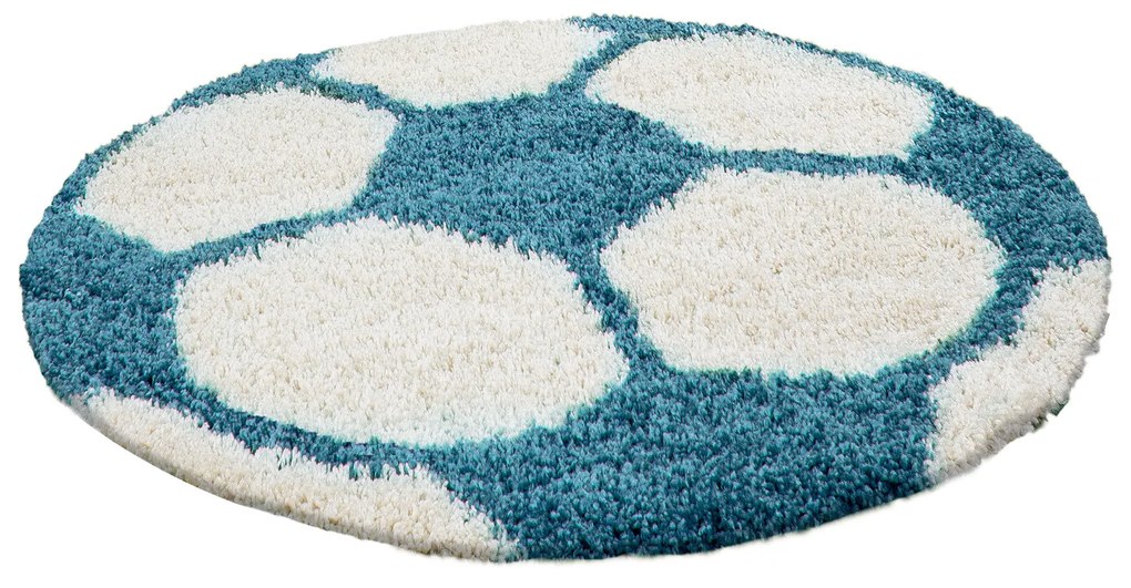 Kusový koberec Fun 6001 Türkis, 100x100 (priemer) kruh, modrá, detská izba, Ayyildiz