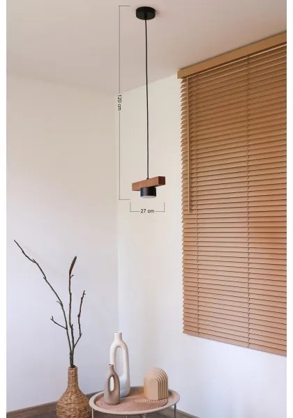 Duolla - Závesný luster na lanku IRONLINE 1xGX53/3W/230V borovica dub/čierna