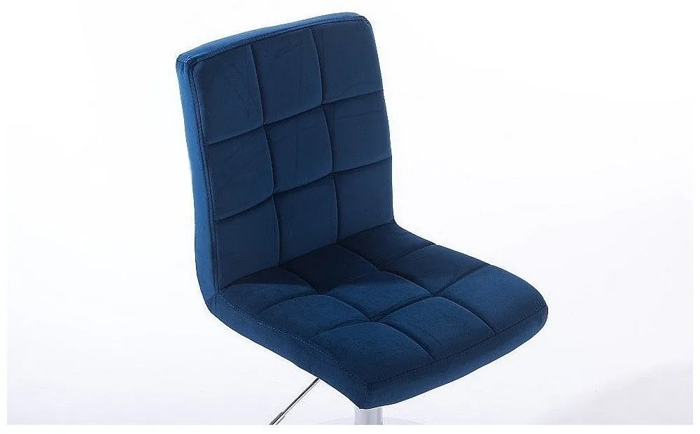 LuxuryForm DESIGN Stolička TOLEDO VELUR na čiernom kríži - modrá