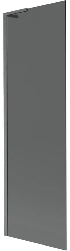 Mexen Next L, 1-krídlová vaňová zástena 60 x 150 cm, 6mm šedé sklo, grafitový profil, 895-060-000-03-40-66
