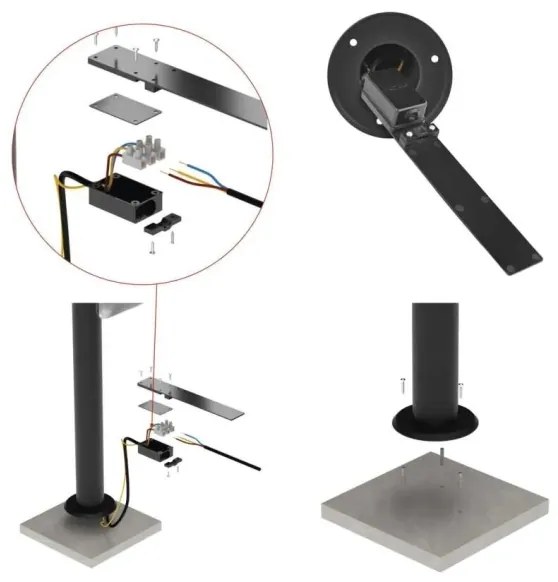 LED Vonkajšia flexibilná lampa NIKA LED/12,5W/230V IP44 80 cm