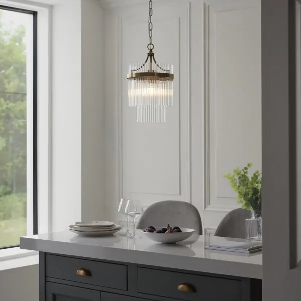 Endon 112572 - Luster na reťazi MARIETTA 1xE27/10W/230V mosadz/číre