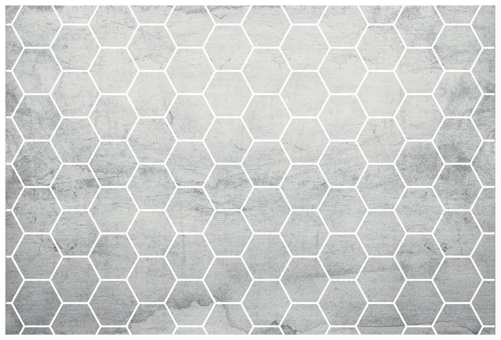 Tapeta šedý hexagón vzor