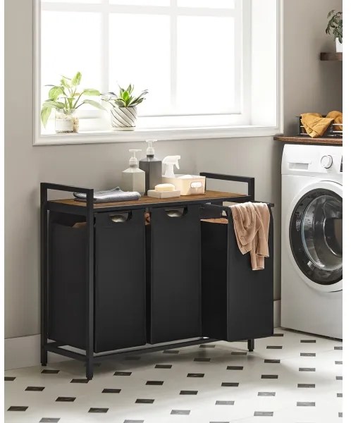 Kôš na bielizeň REX hnedá/čierna