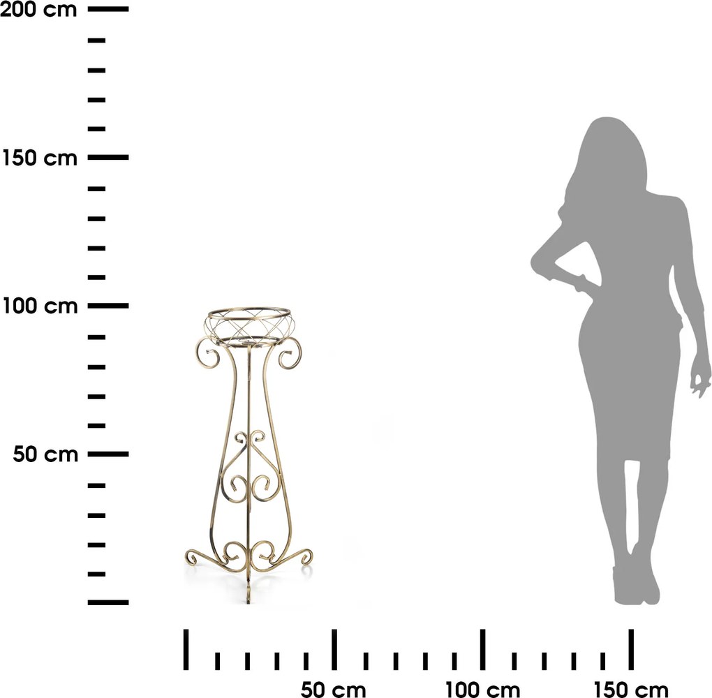 STOJAN NA KVETINÁČ FIORINA 96X47,5 CM ZLATÁ