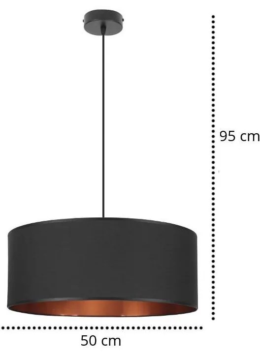 Závesné svietidlo Shade, 1x textilné tienidlo (výber z 2 farieb), (výber z 2 farieb konštrukcie), (fi 50cm), c