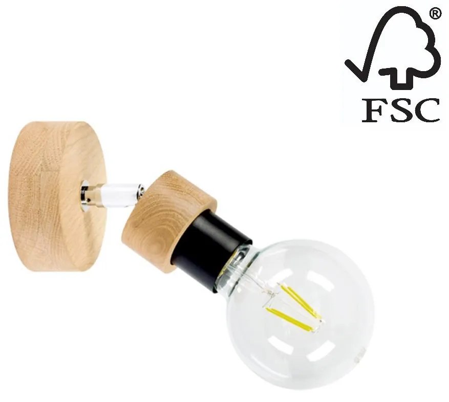 Spot-Light 2834174 - Nástenné bodové svietidlo MARJOLAINE 1xE27/25W/230V dub SP0819