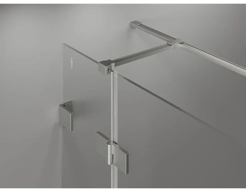 Mexen Lunar T, sklopný sprchový kút pravý 135 x 80 cm, 8mm číre sklo, oceľový profil, 834T-135-080-97-00-P