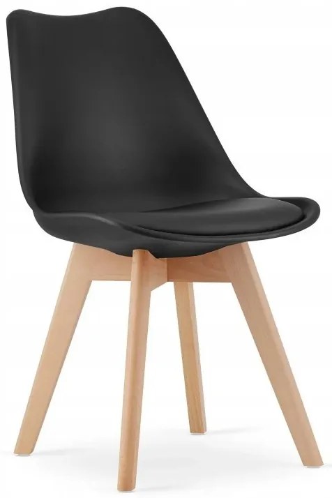 Jedálenská zostava TODI 80cm okrúhly stolový set biely+ 4 stoličky MARK čierne