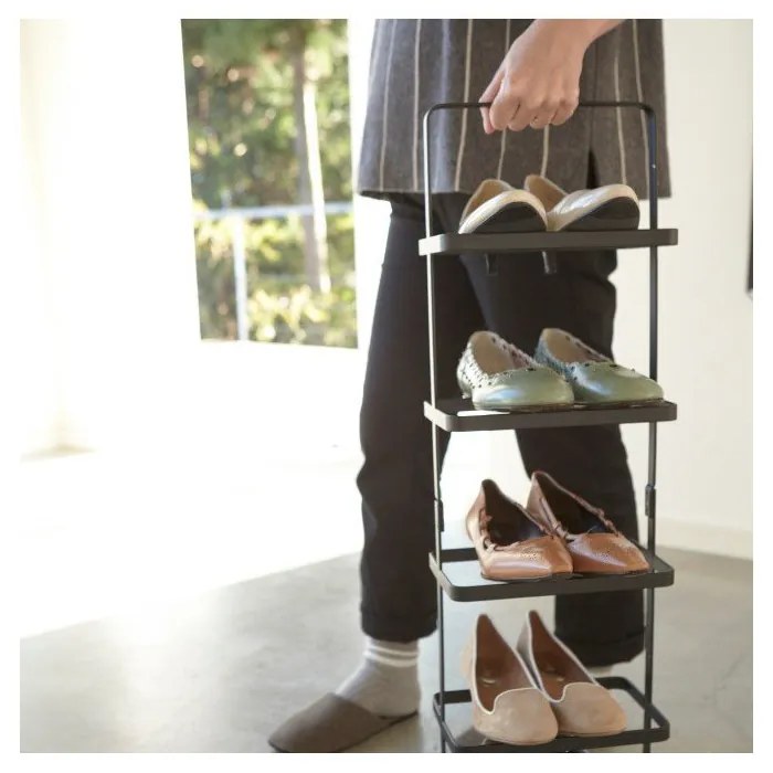 Čierny kovový stojan na topánky Tower Shoe Rack – YAMAZAKI