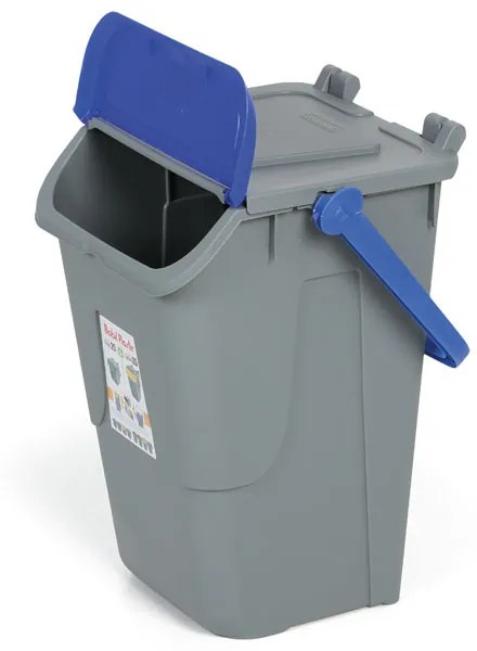 Plastový odpadkový kôš na triedenie odpadu ECOLOGY II, 35 l, sivá/modrá