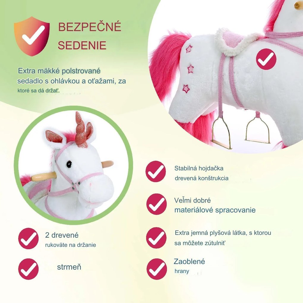 InternetovaZahrada Detský hojdací jednorožec s funkciou zvuku