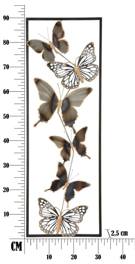 Kovová nástenná dekorácia Mauro Ferretti Butterflies