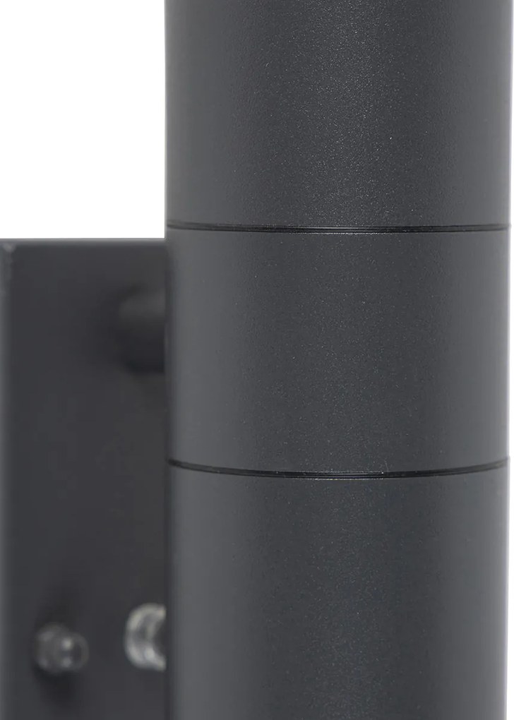 Sada 2 vonkajších nástenných svietidiel tmavosivá 2-svetlá senzor súmraku - Duo