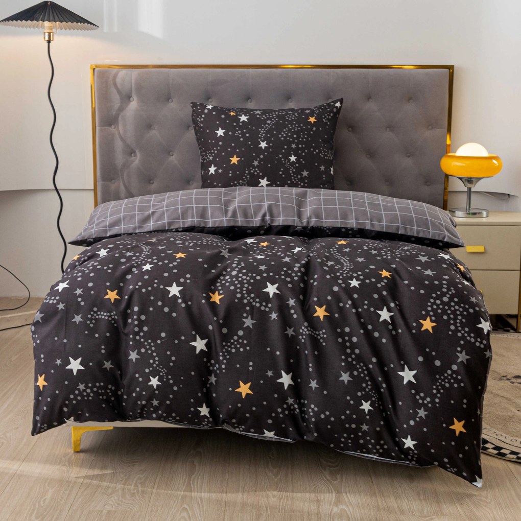 Flanelové obliečky z mikrovlákna STELLAR tmavo sivé Rozmer obliečky: 70 x 90 cm | 140 x 200 cm
