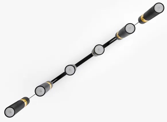 Jupiter 2005 - Luster na lanku ALAS 6xGU10/10W/230V čierna/zlatá