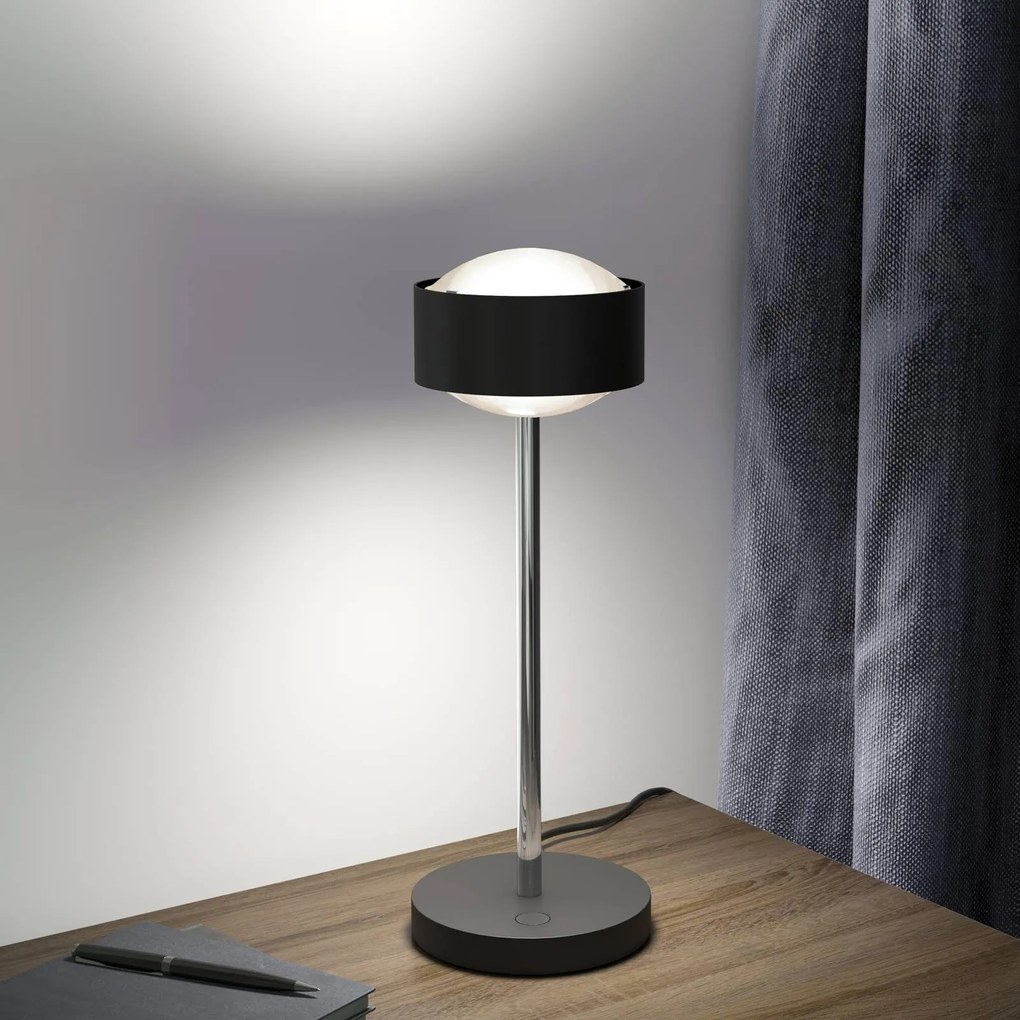 Puk! 120 Eye Table LED, šošovka matná čierna/chróm