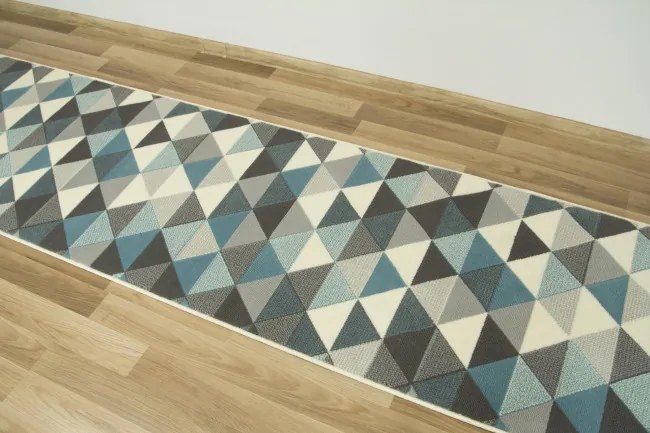 Behúň Luna 503430/95832 - modrý trohuholníky