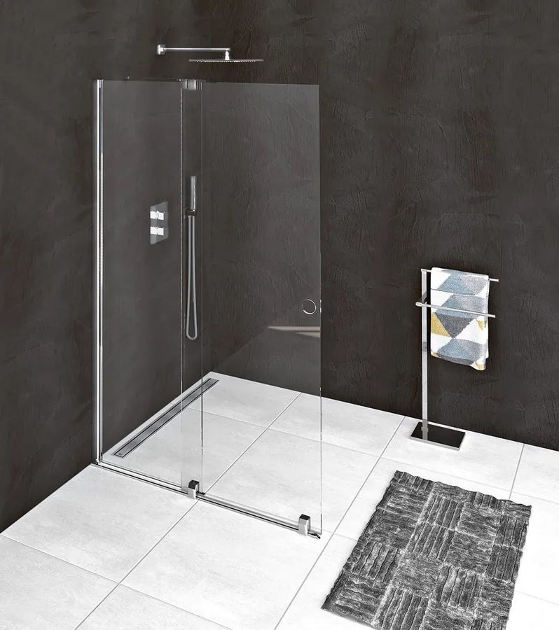 Polysan Polysan, MODULAR SHOWER ČIERNA stena na inštaláciu na múr, jednodielna, 800 mm, MS1-80B