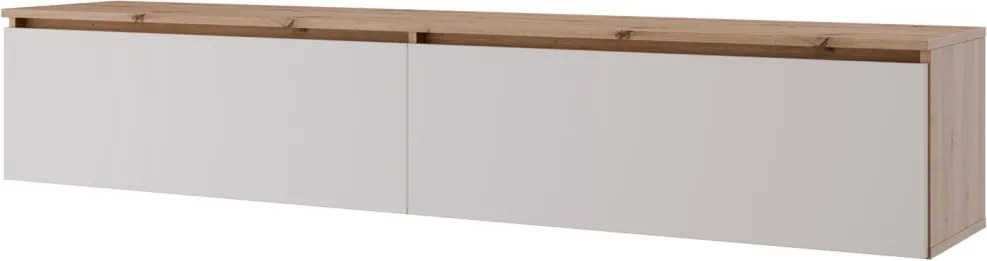 Závesná TV skrinka Asko Living, 180 cm, dub artisan/biela