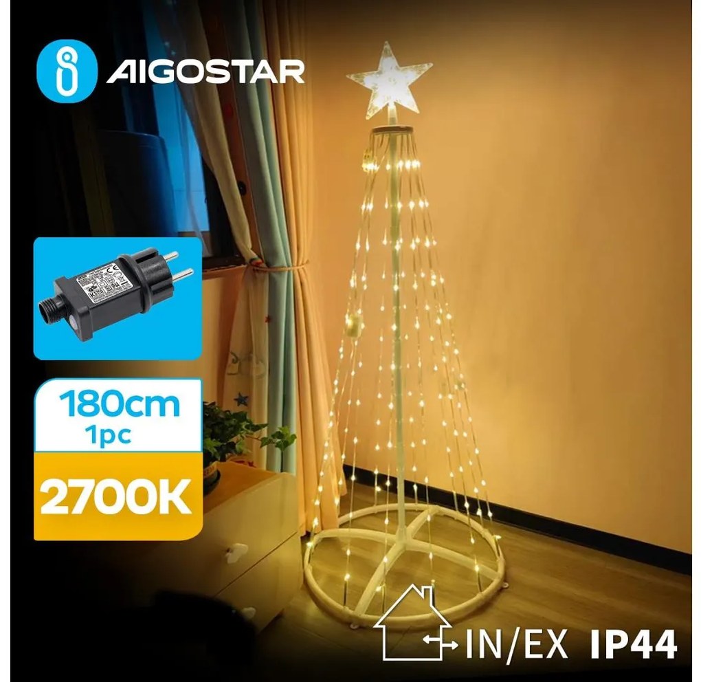 Aigostar-LED Vonkajšia vianočná dekorácia LED/3,6W/31/230V 2700K 180cm IP44