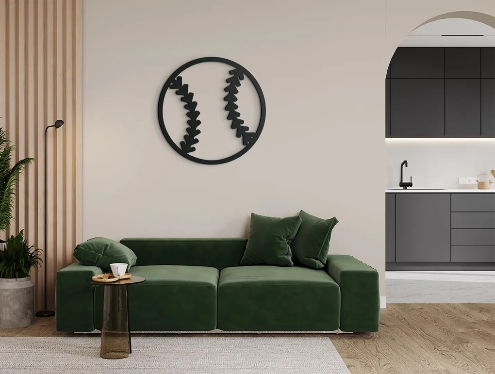 drevko Drevená nálepka Baseballová lopta Rozmer obrazu: 32,5 x 32,5 cm, Farba dekorácie: Čierna
