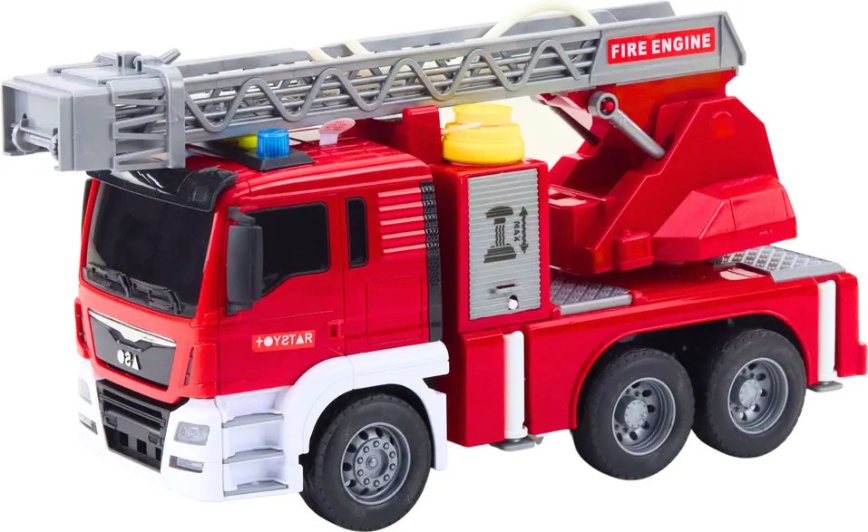 LEAN Toys Hasičské vozidlo s výložníkom na pohon vody vylievanie svetiel zvuky