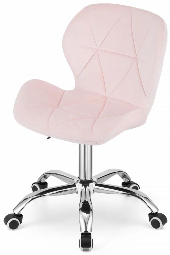 Dekorstudio Zamatová otočná stolička AVOLA - ružová
