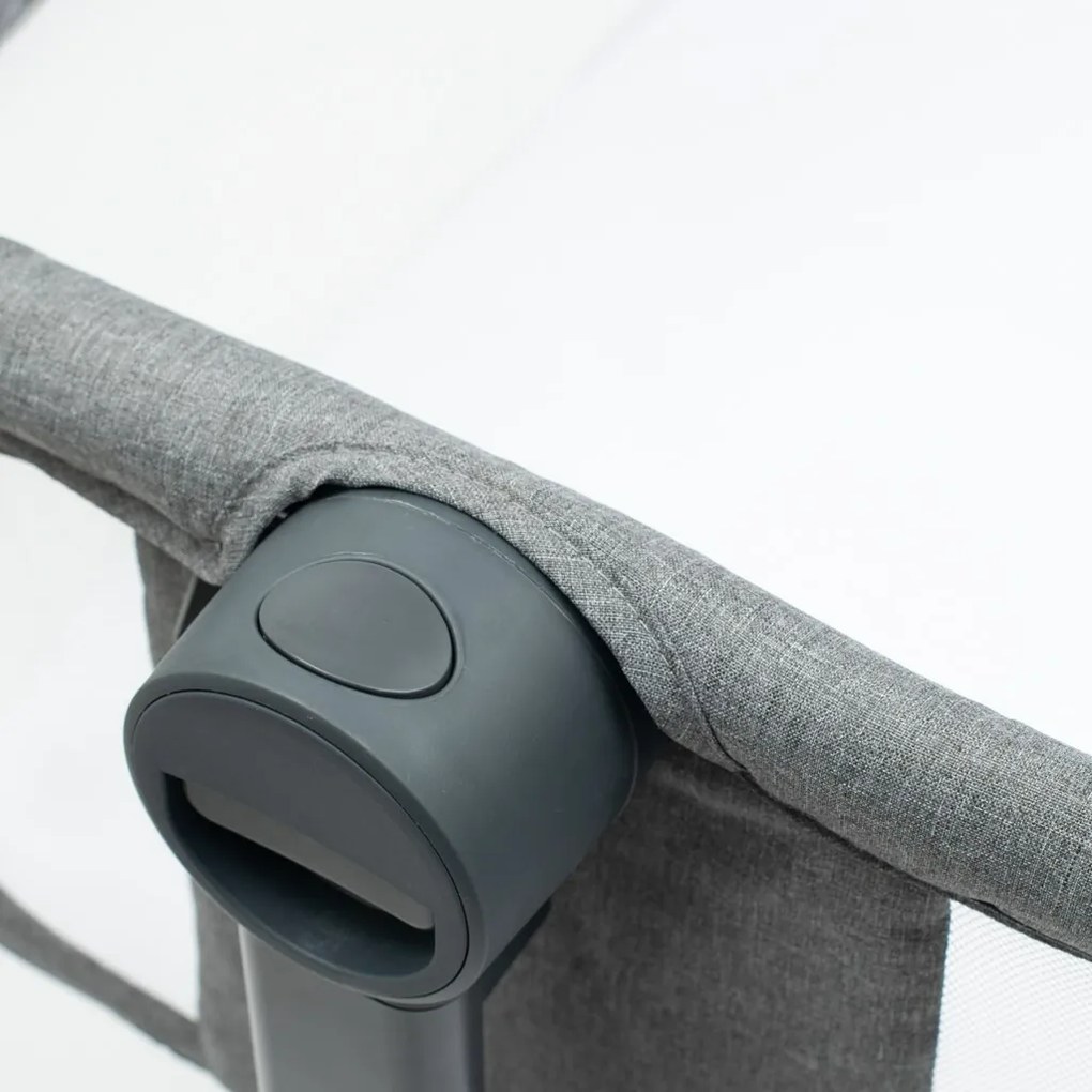 Baby Mix Prístavná postieľka Rose sivá, 84 x 80 x 52 cm