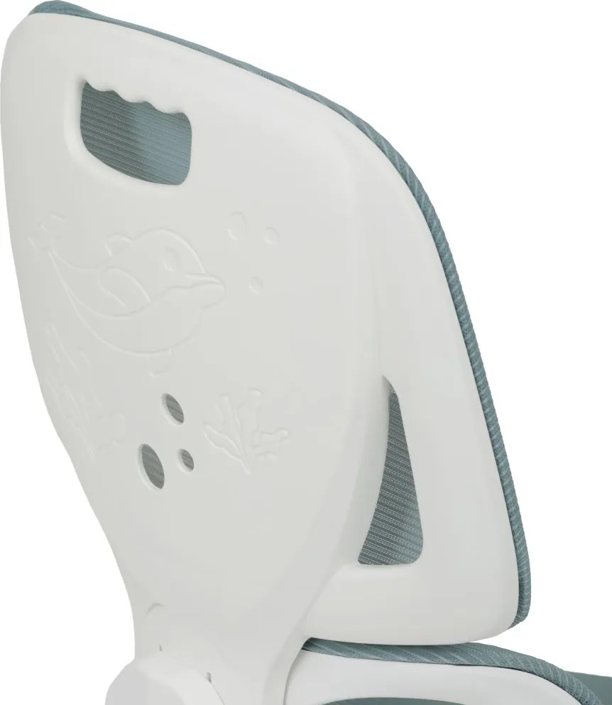 Detská pracovná stolička NANDU — sieť / látka, mentolová