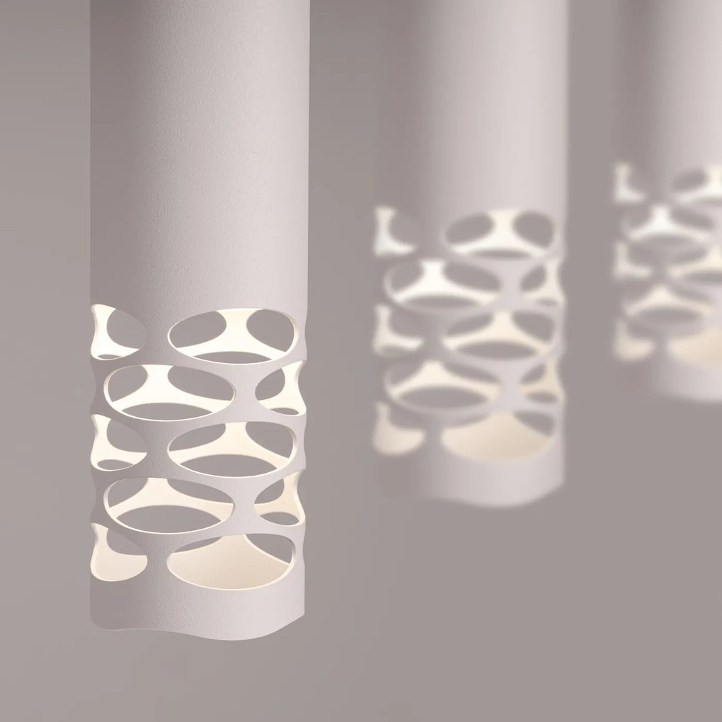 Závesné svietidlo Liro, 3x biele kovové tienidlo