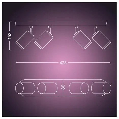 Philips - LED RGBW Stmievateľné bodové svietidlo Hue FUGATO 4xGU10/4,2W/230V čierna