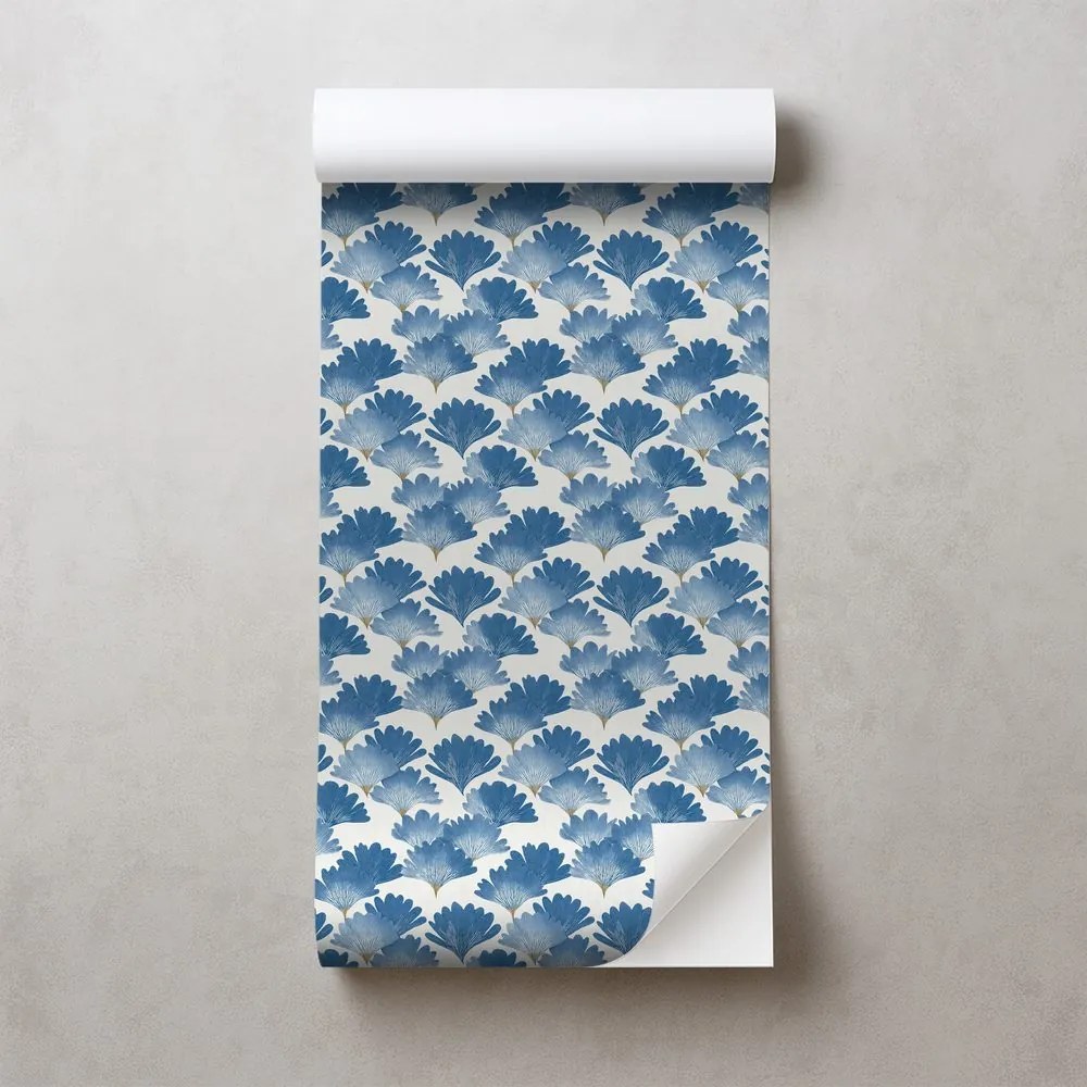 Samolepiaca tapeta modré akvarelové listy