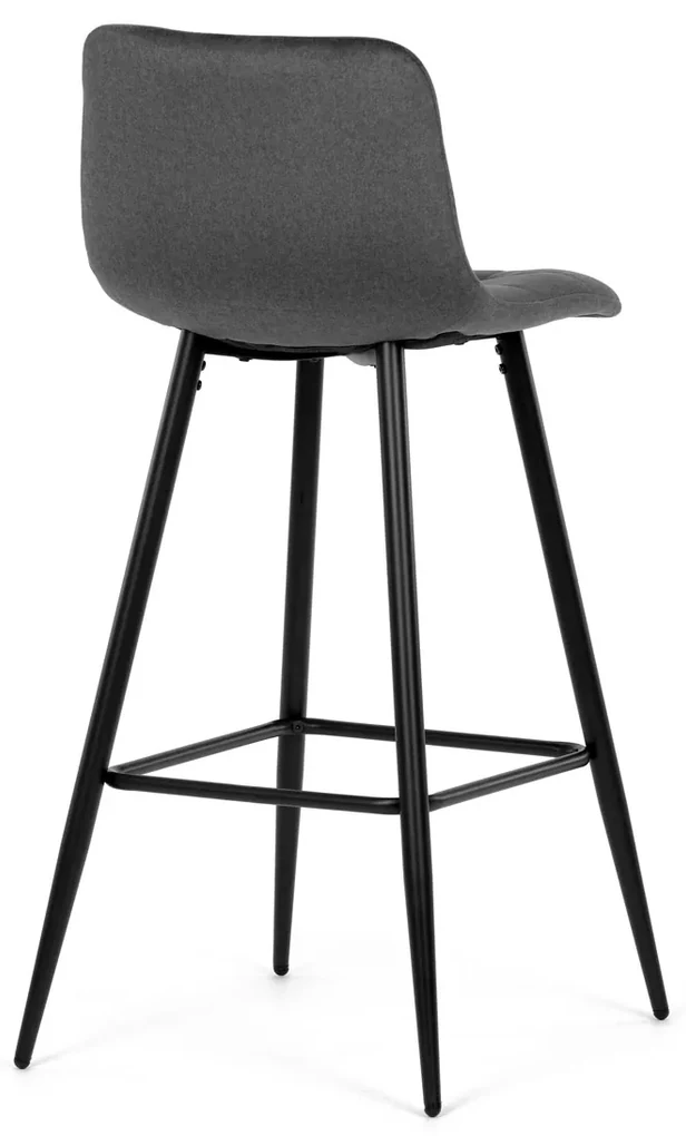 Autronic - Židle barová, šedá látka, čtyřnohá kovová podnož, černý mat - AUB-X7015 GREY2