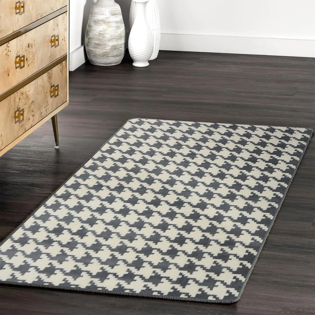 Tutumi Clover, plyšový koberec 160x230 cm, šedá, SHG-04022
