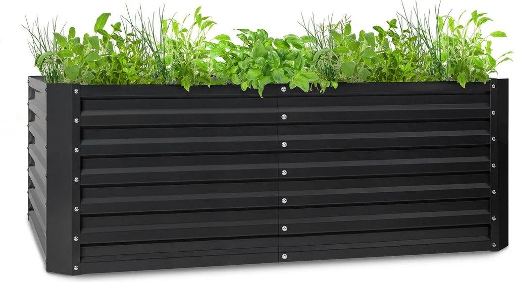 Blumfeldt High Grow Straight, vyvýšený záhon, 200 x 60 x 100 cm, 1200 l, oceľ