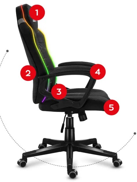 Herná stolička Force - 2.5 RGB carbon mesh