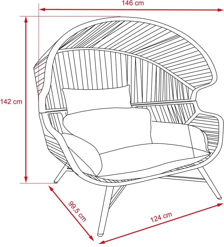 Záhradné kreslo vajíčko pre dvoch LUZIA