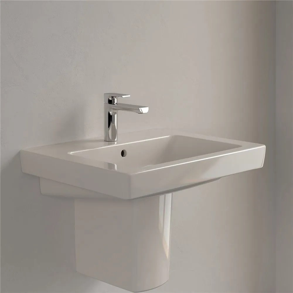 VILLEROY & BOCH Subway 2.0 závesné umývadlo s otvorom, s prepadom, 600 x 470 mm, Pergamon, s povrchom CeramicPlus, 711360R3