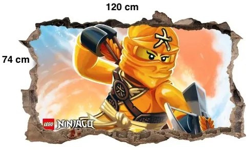 Originálny plagát nálepka do detskej izby s postavičkou ninja go 120 x 74 cm