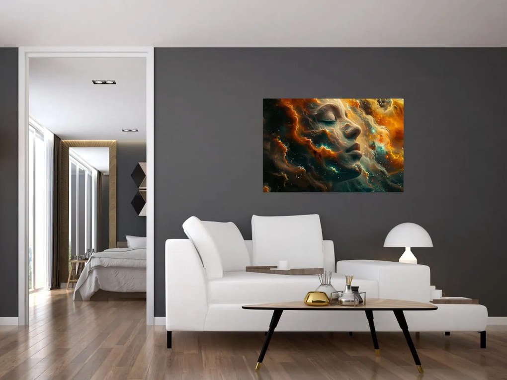 Obraz - Tvár vo vesmíre (90x60 cm)