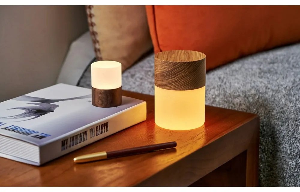 Stmievateľná stolová lampa v prírodnej farbe so skleneným tienidlom (výška 10,5 cm) Lemelia - Gingko