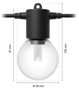 Philips - LED RGBW stmievateľný vonkajší svetelný reťazec Hue FESTAVIA 20xLED 14m IP65